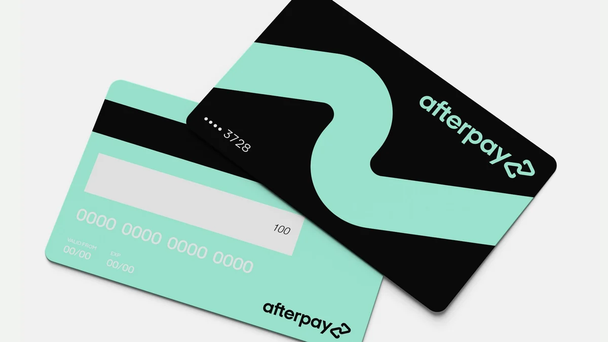 Afterpay cards in black and mint