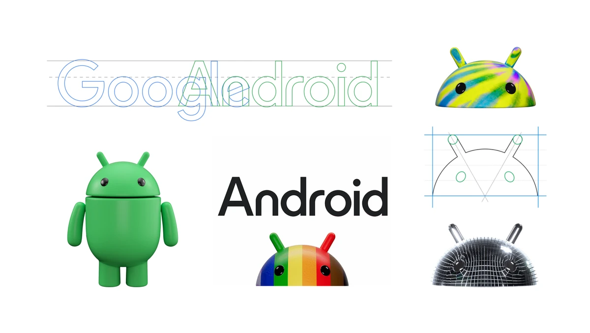 Android rebrand: wordmark, 3D bugdroid and colour variants