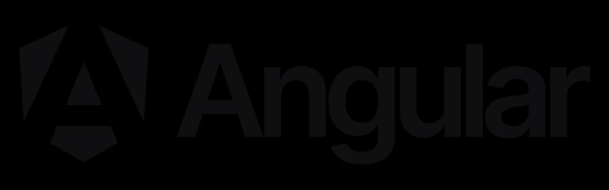 Angular wordmark embossed on black