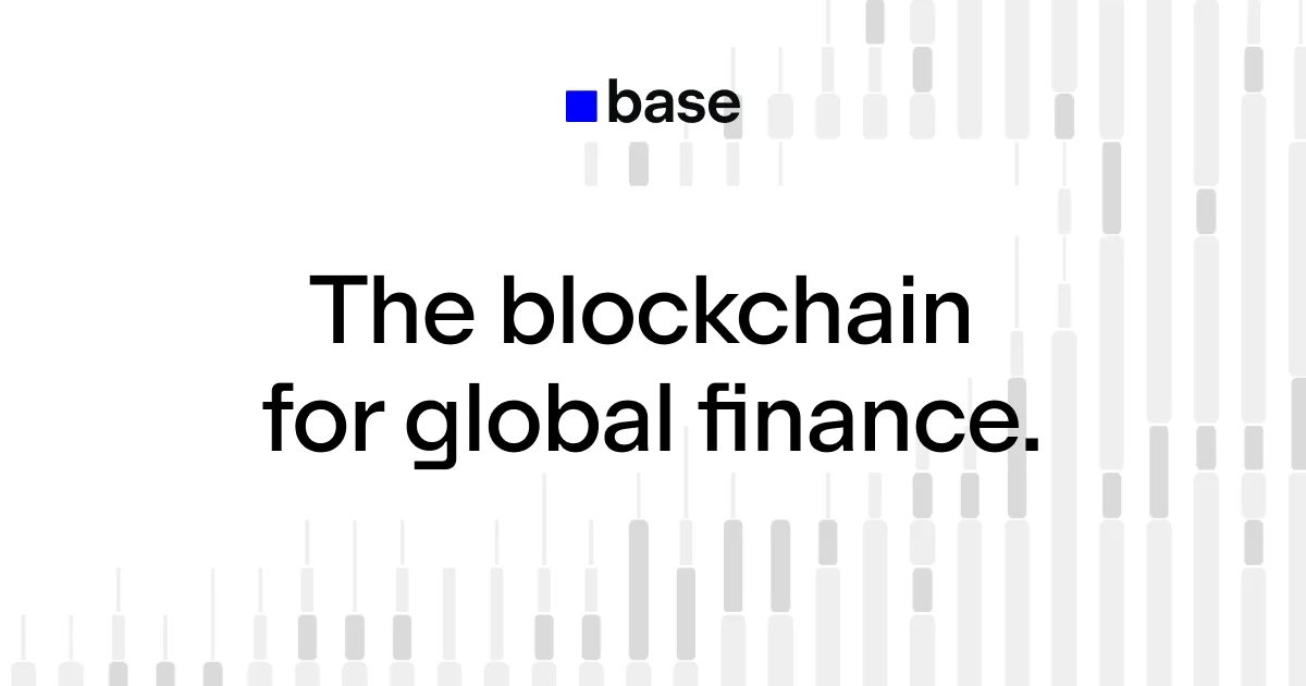 Sitio de marca de Base: «The blockchain for global finance.»