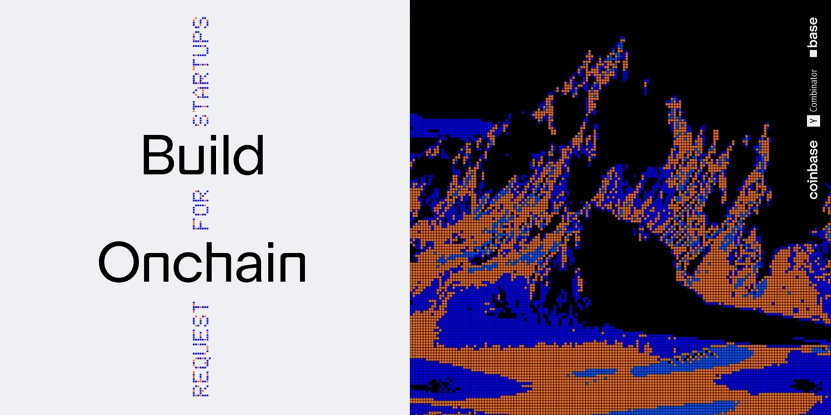 Maquetación «Build Onchain» junto a un paisaje 3D pixelado