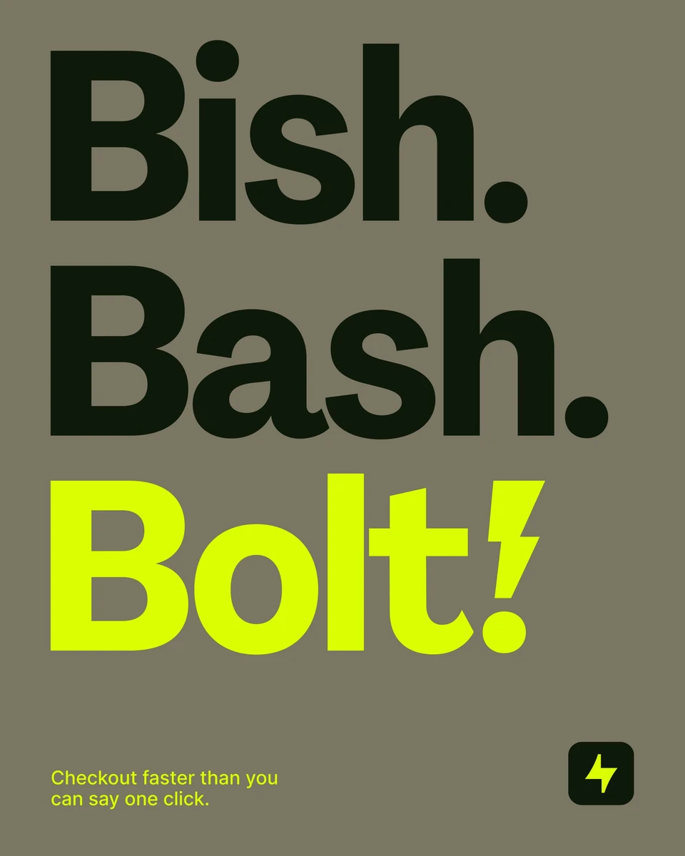 Bolt poster: 'Bish. Bash. Bolt!'