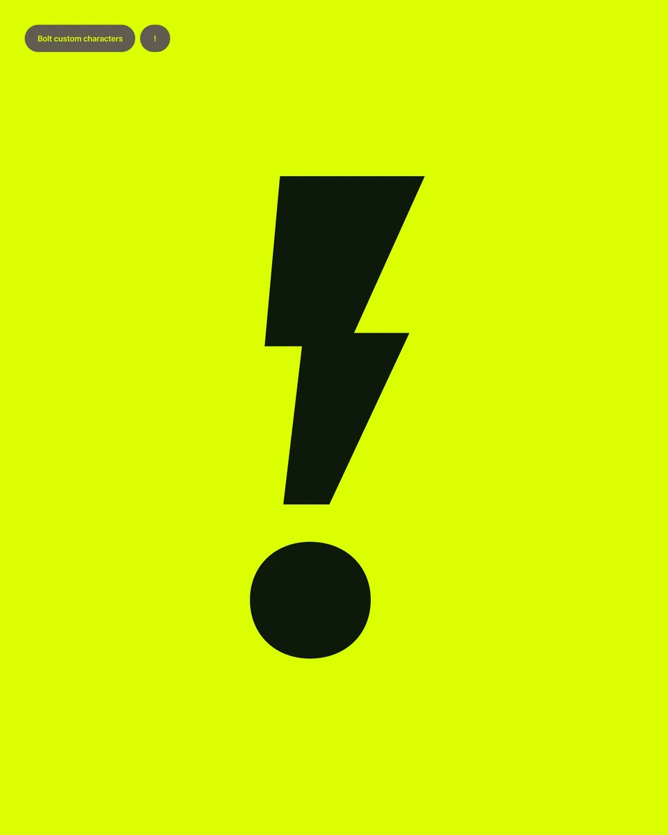 Bolt lightning-bolt exclamation mark on neon yellow