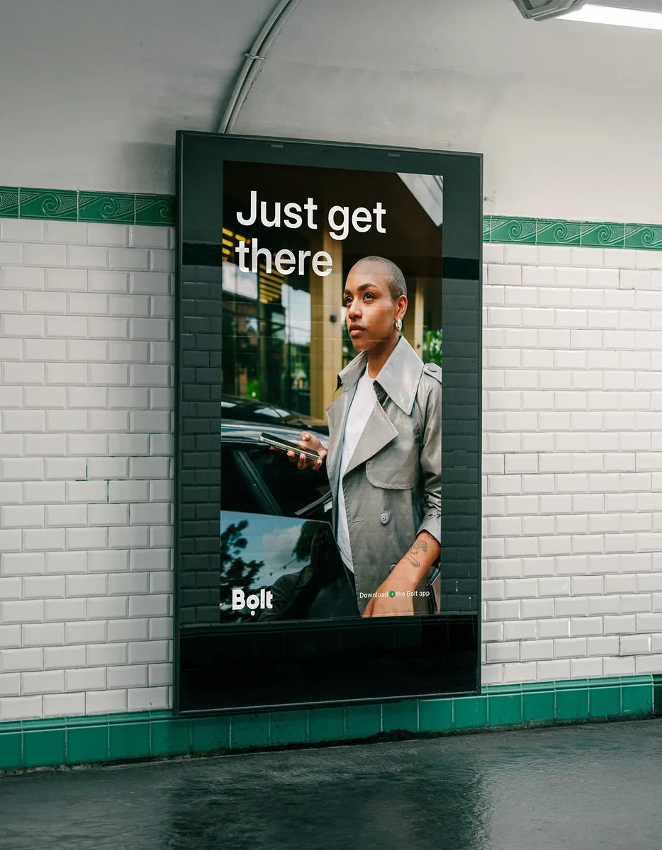 Bolt poster in a lit display case