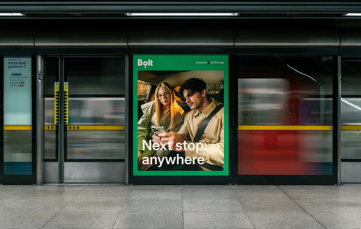 Bolt poster across subway tracks