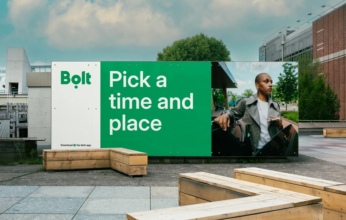 Bolt billboard: 'Pick a time and place'