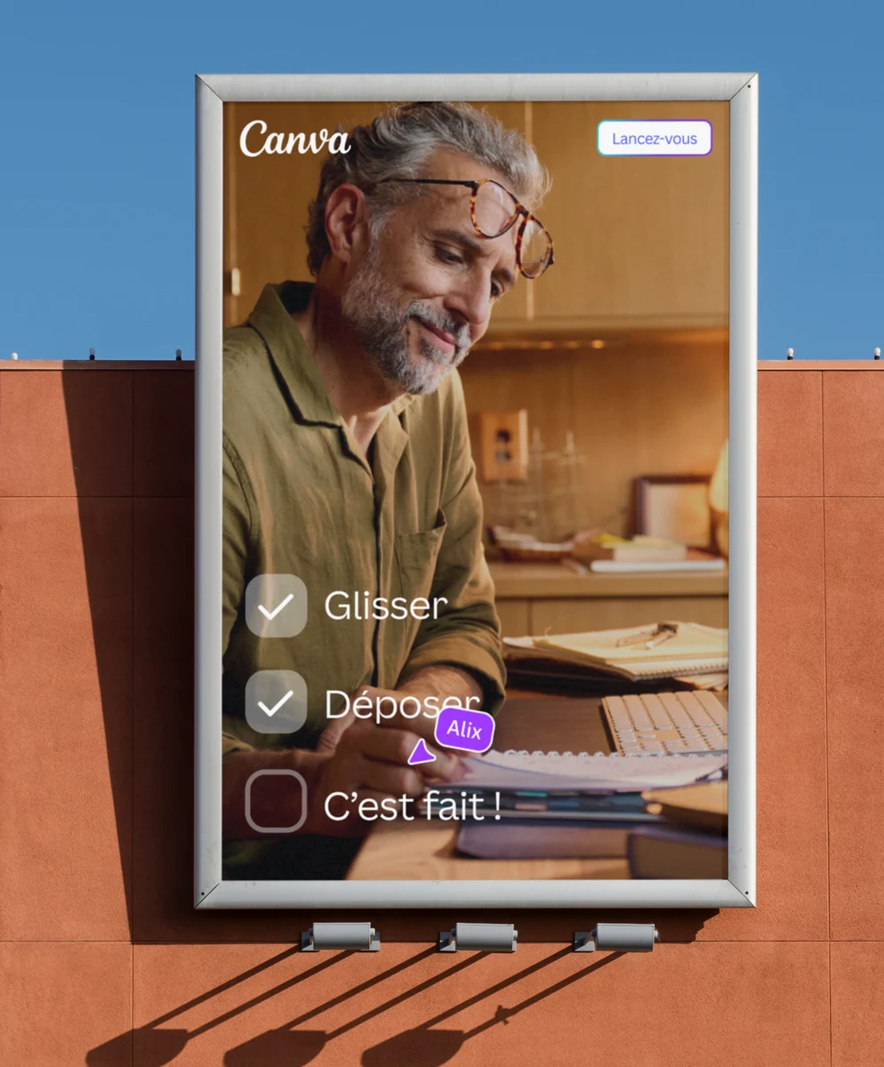 Canva outdoor poster with a portrait