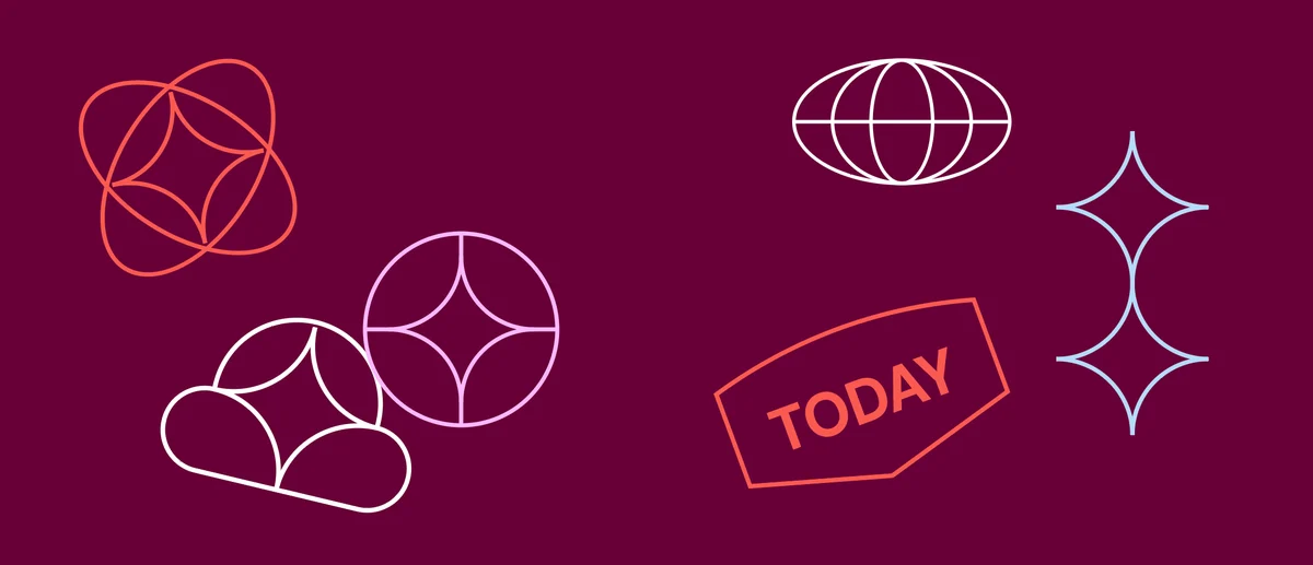 CI&T line-icon pattern on burgundy