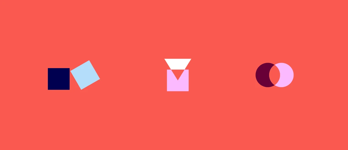 CI&T geometric icon shapes on coral