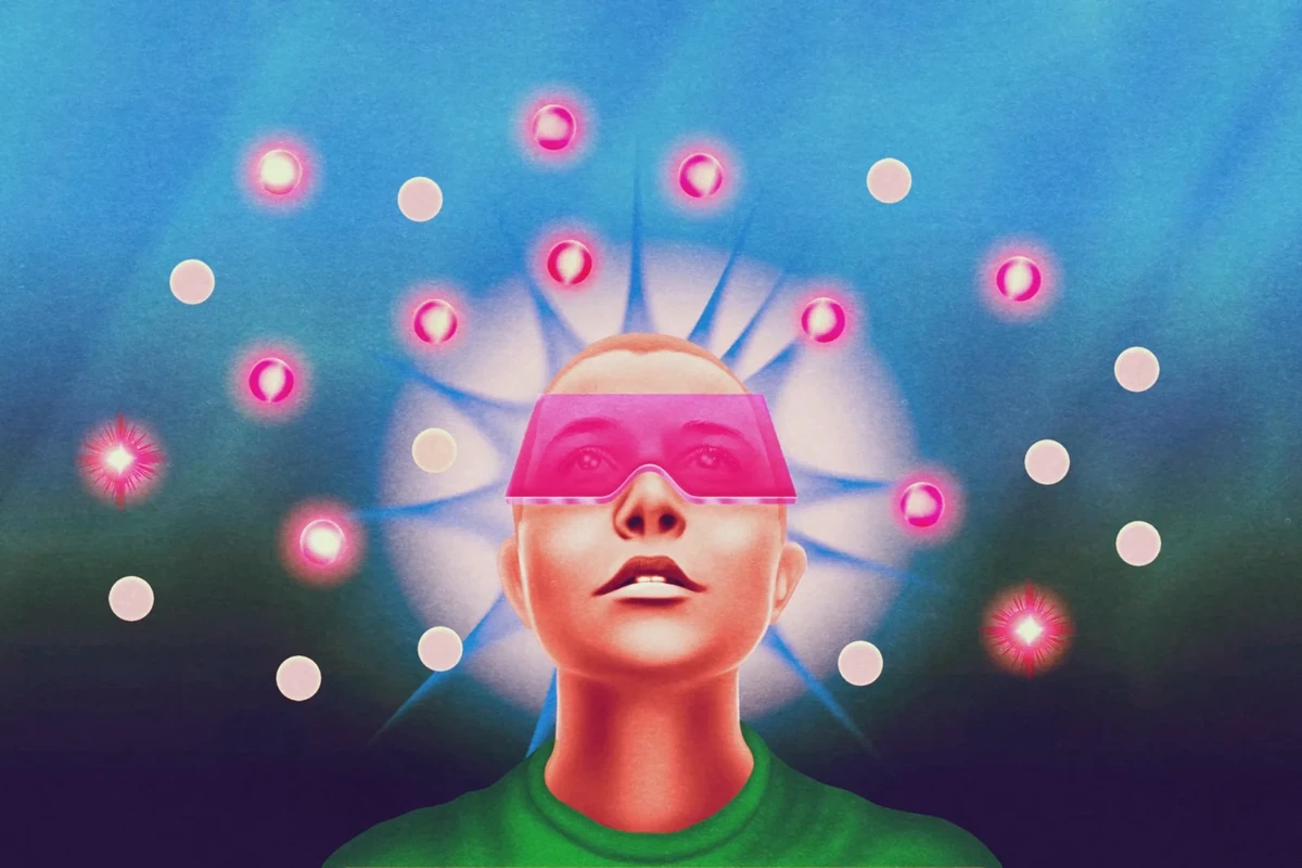 CNET illustration: a figure with a glowing visor
