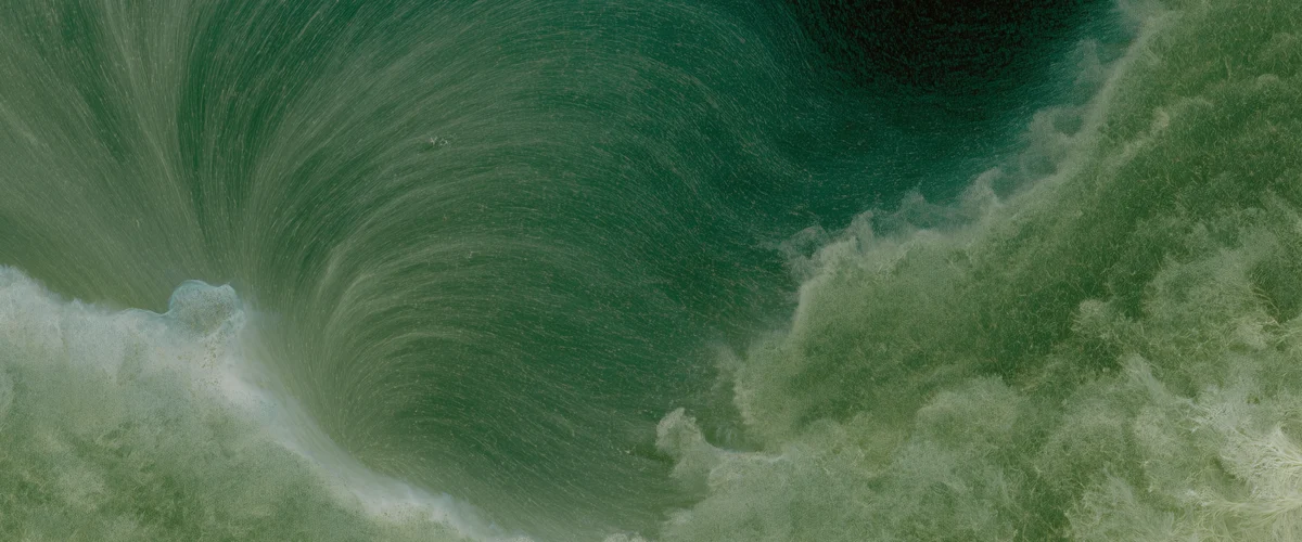 Cohere aerial photography of a green coastline
