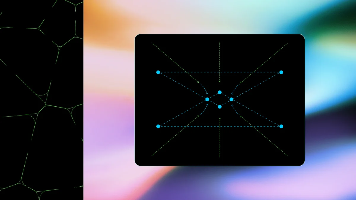 Cohere abstract node graphic on dark