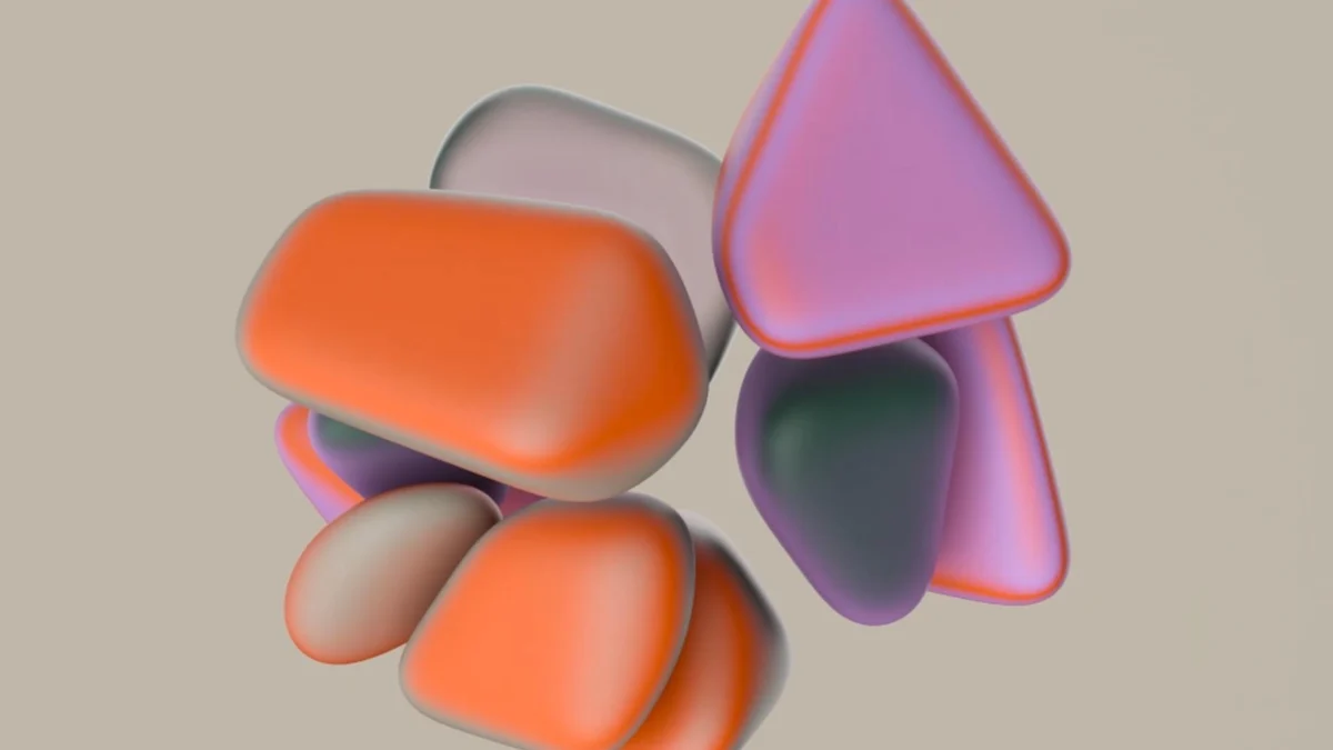 Cohere 3D orange and violet forms