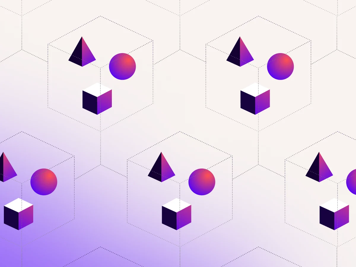 Docusign isometric cubes in purple