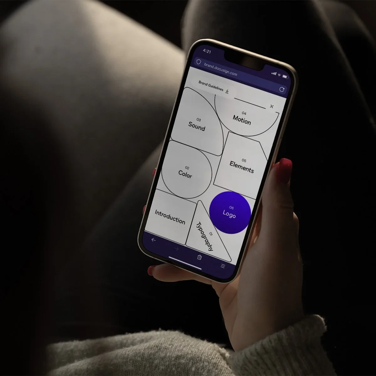 Docusign app on a phone in hand