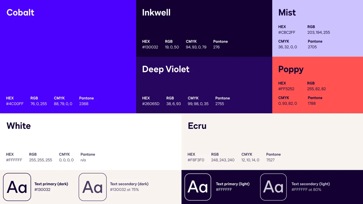 Docusign colour and type palette