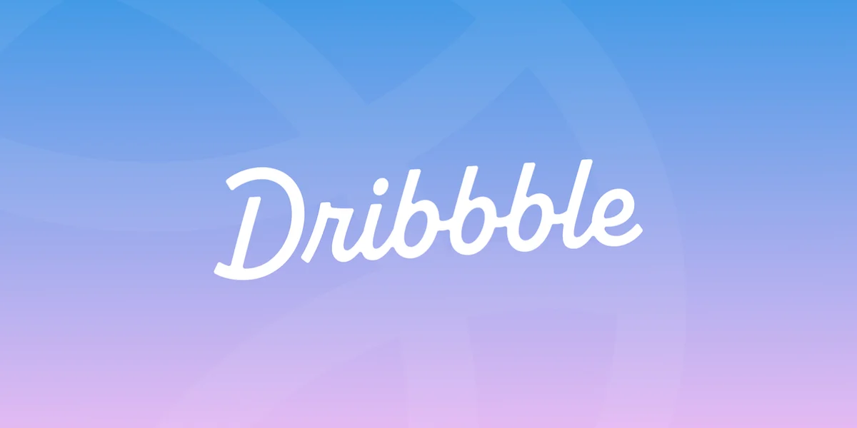 Dribbble wordmark on a pastel gradient