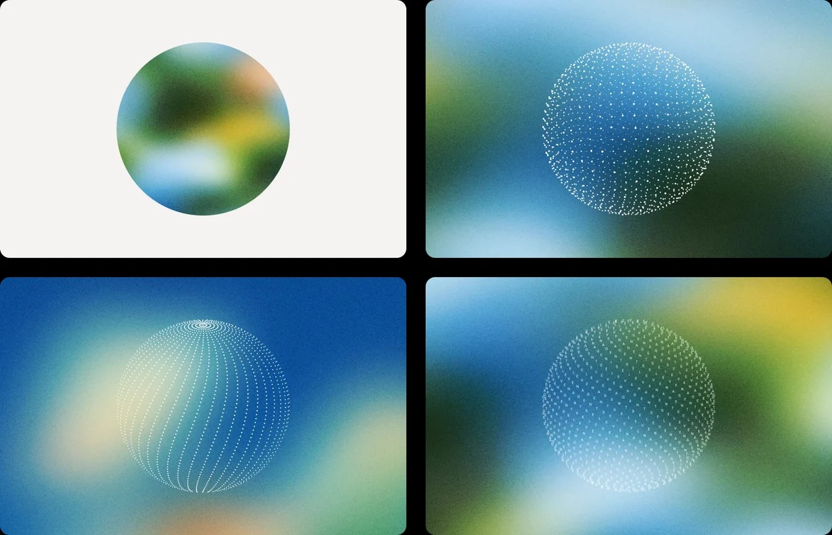 ElevenLabs gradient tiles with an orb