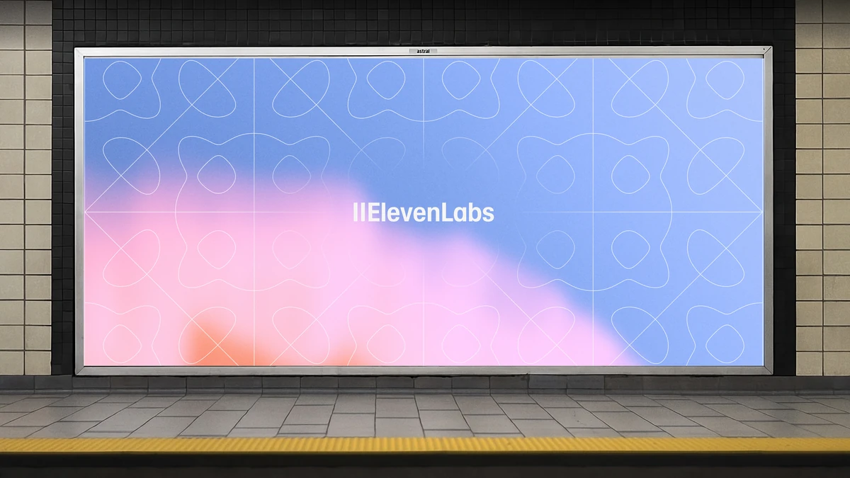 ElevenLabs gradient on a billboard