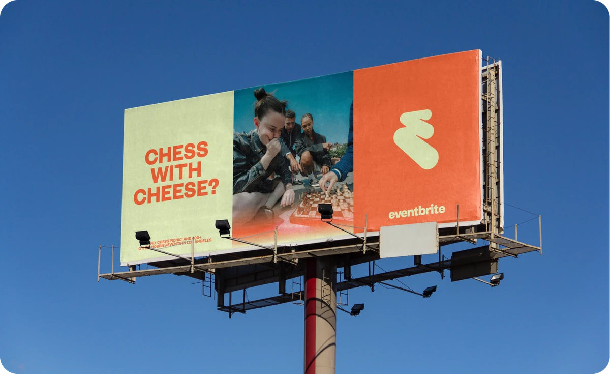 Eventbrite billboard against a blue sky