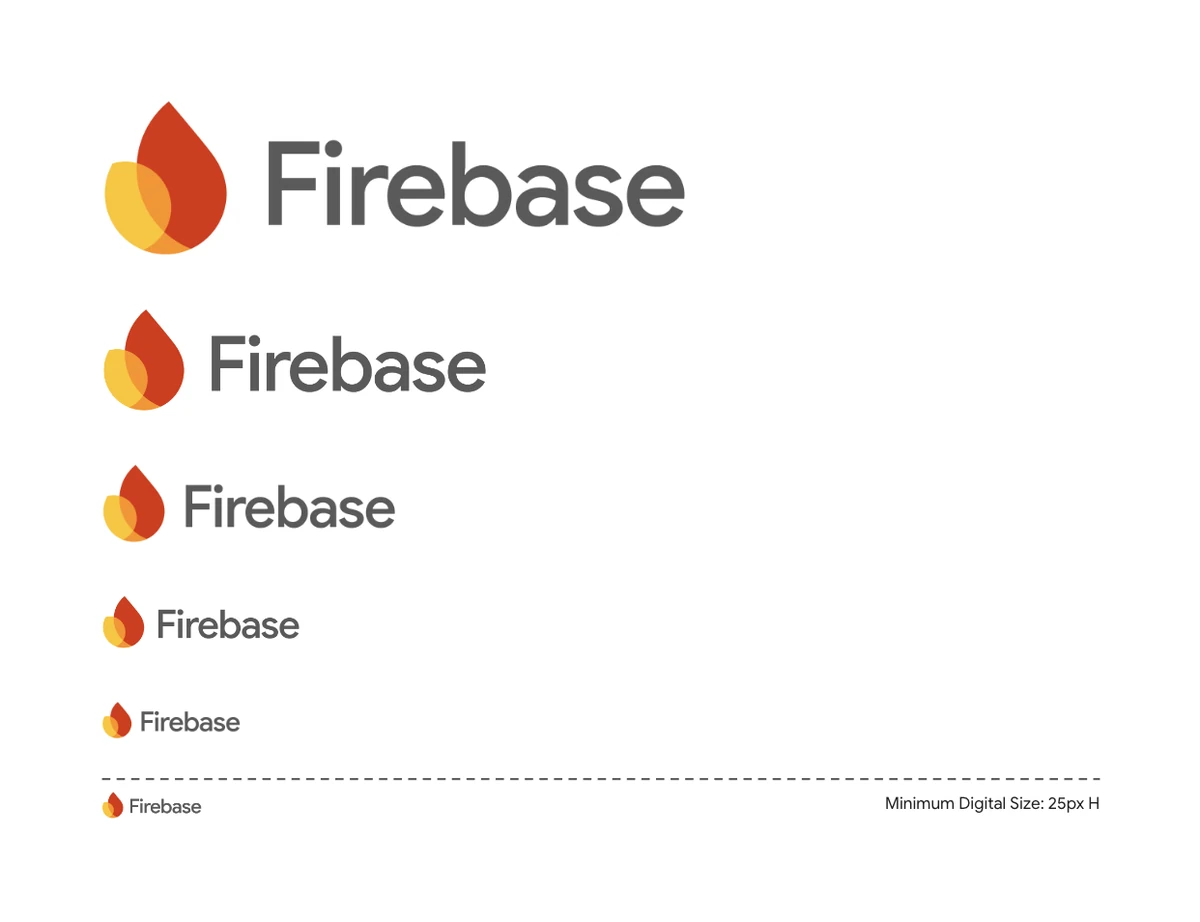 Firebase logo lockup sizes