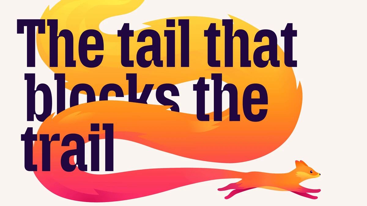 Póster de Firefox: «The tail that blocks the trail»