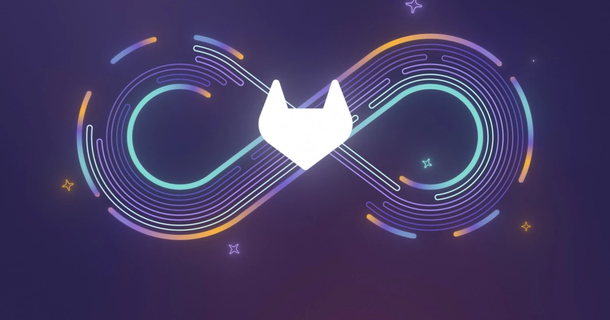GitLab infinity loop graphic with the tanuki