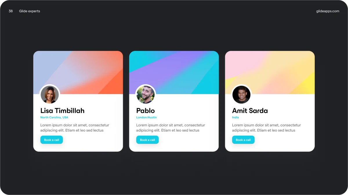 Glide product cards in dark mode