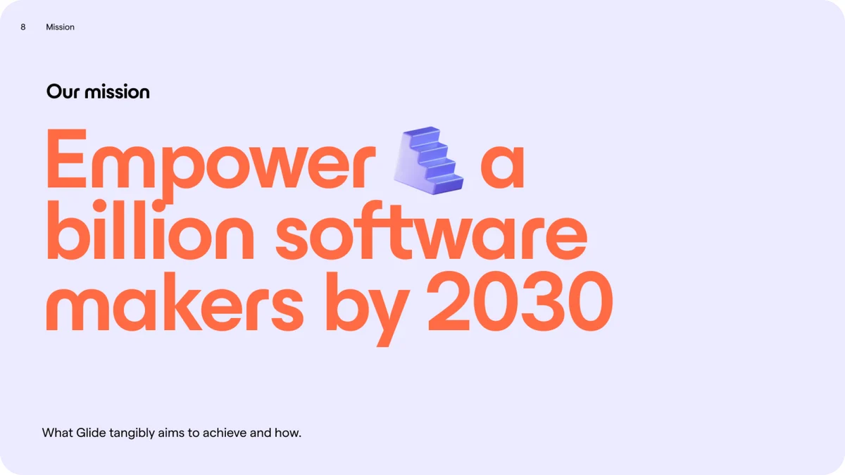 Glide mission: 'Empower a billion software makers by 2030'