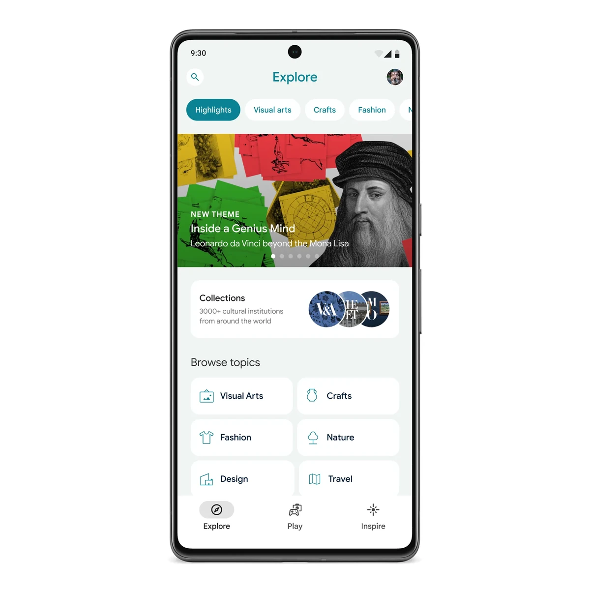 Google Arts & Culture app on a phone