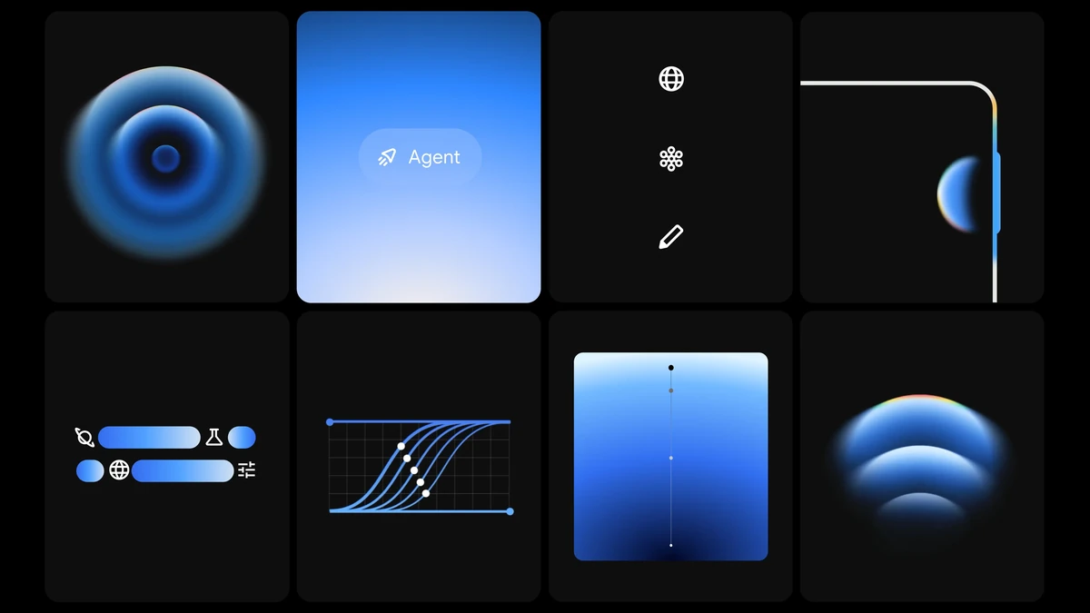 Sistema visual de Gemini: degradados, iconos y formas de interfaz