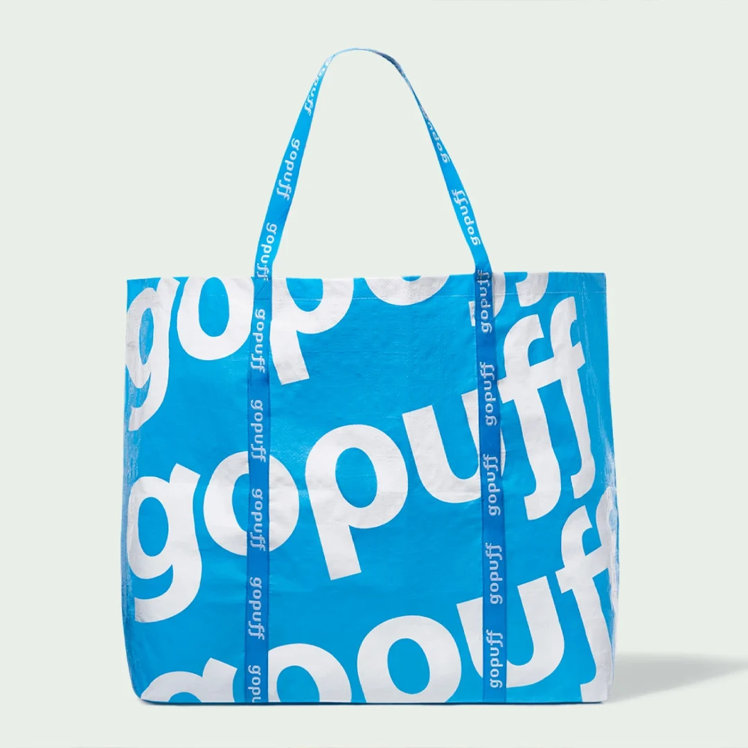 Blue Gopuff tote bag