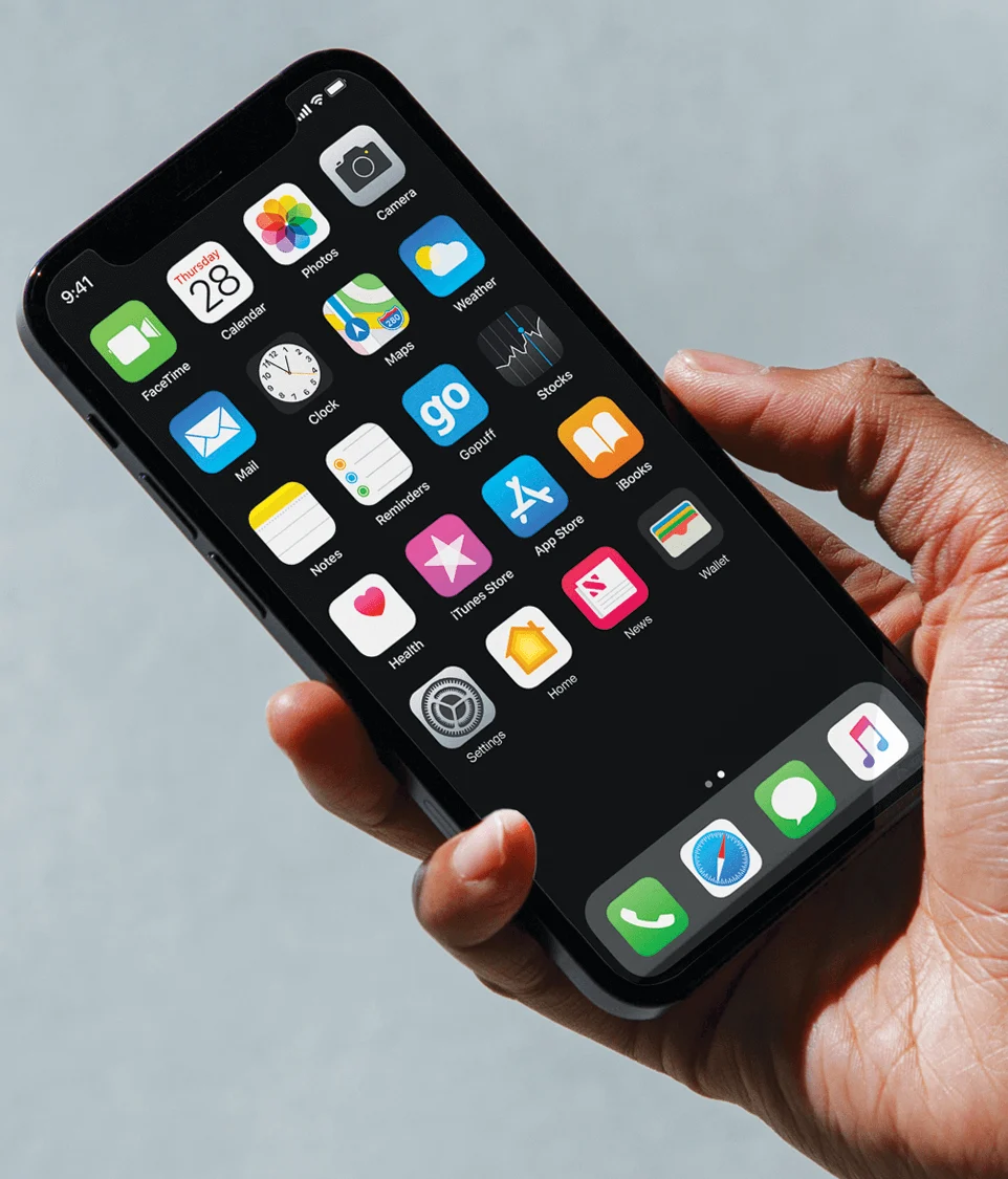 Gopuff app on a phone in hand