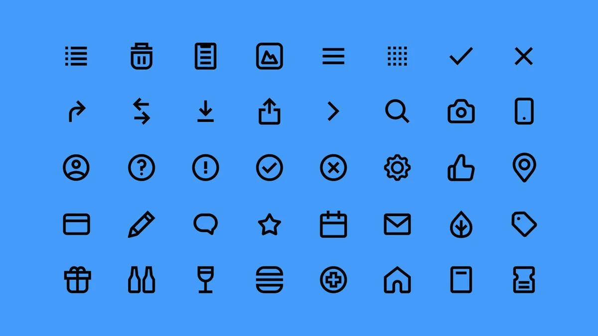 Gopuff icon set on blue