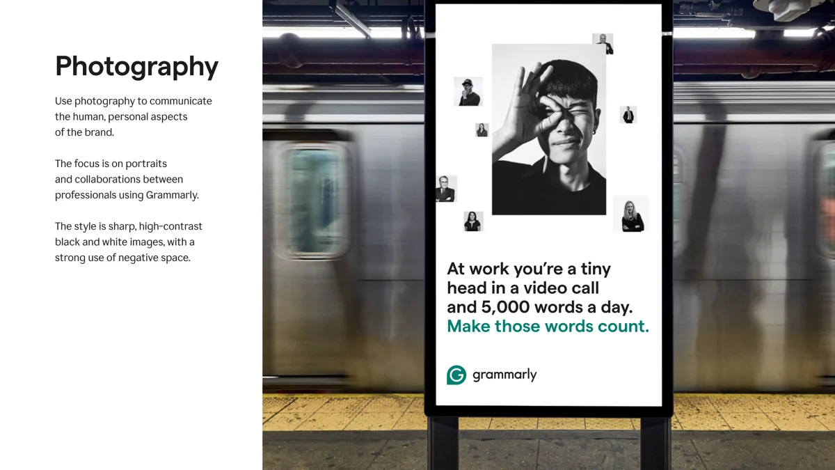 Photography in a subway poster