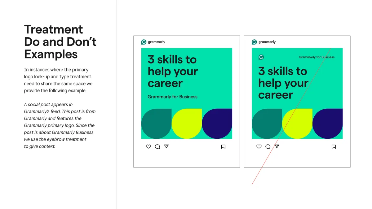 Logo treatment in social posts