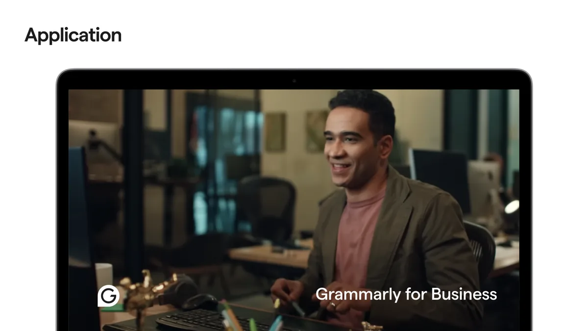 Application: "Grammarly for Business" video end frame