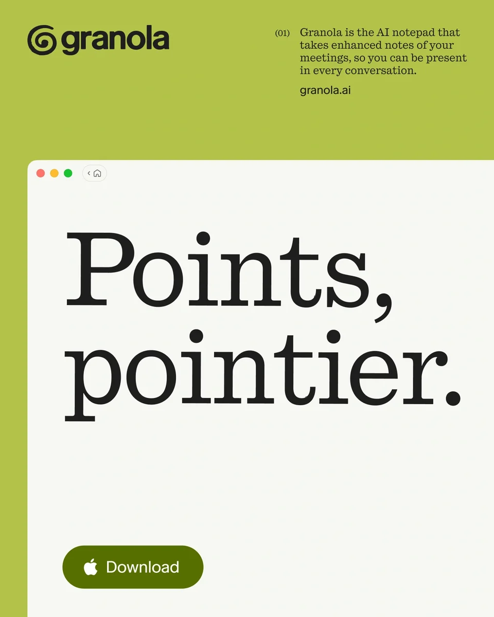 Página web de Granola «Points, pointier.» en lima y crema