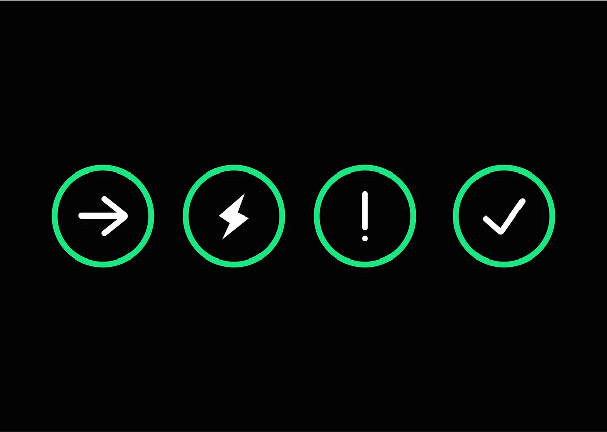 Hulu interface icons in green circles