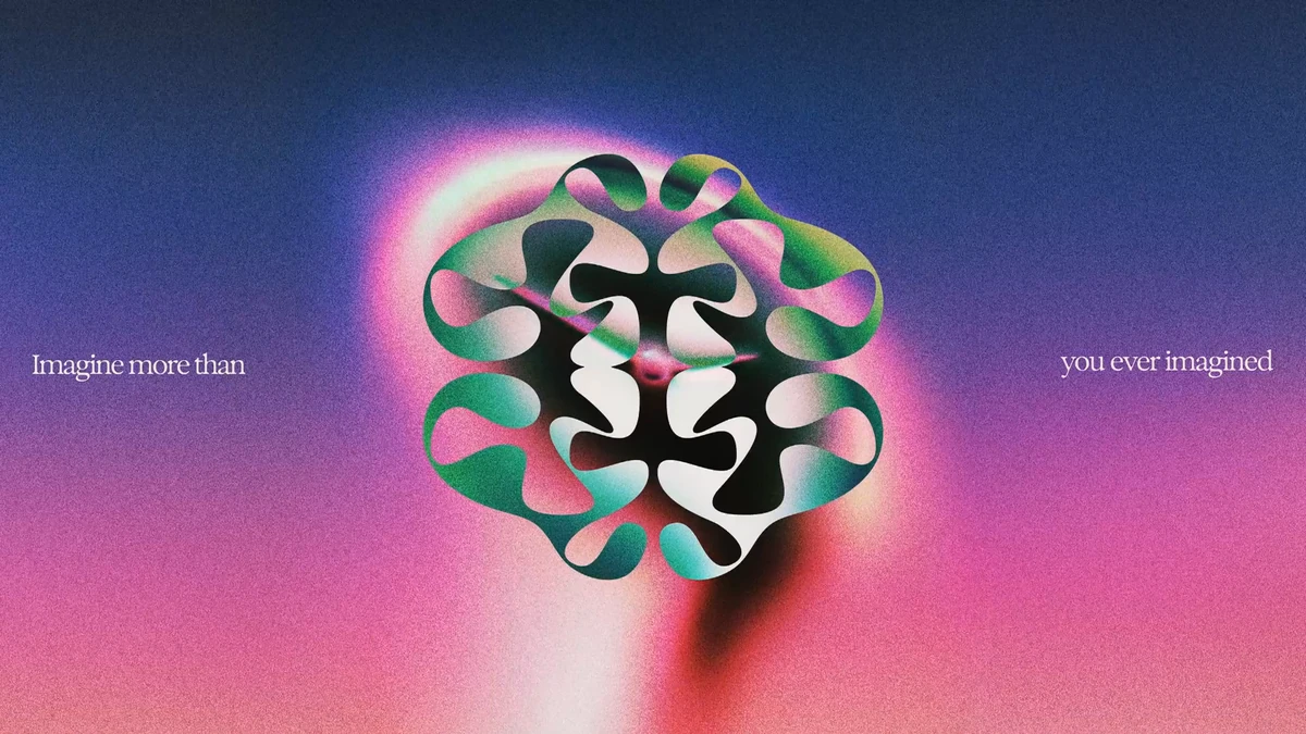 Isotipo de Ideogram sobre un degradado rosa y azul