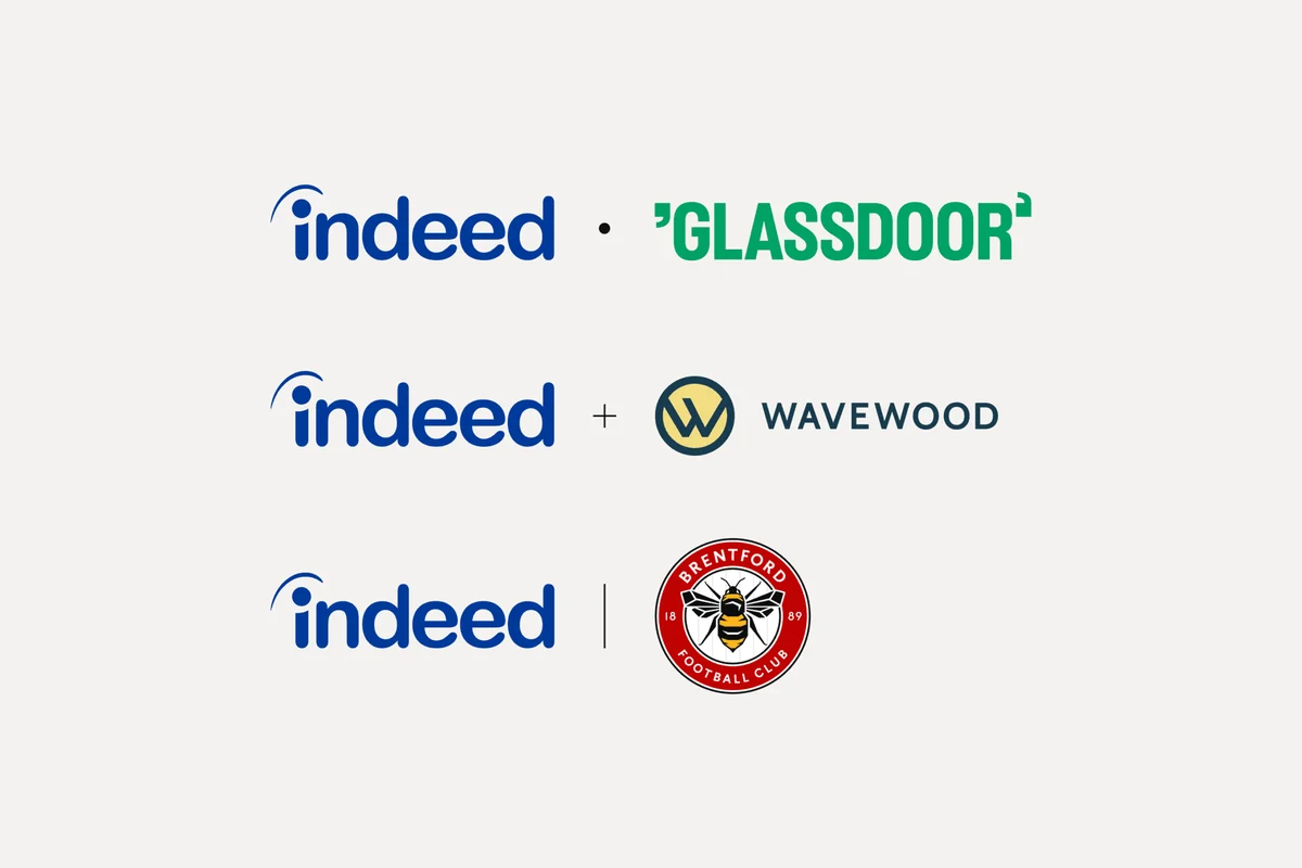 Indeed co-branding lockups with Glassdoor and partners