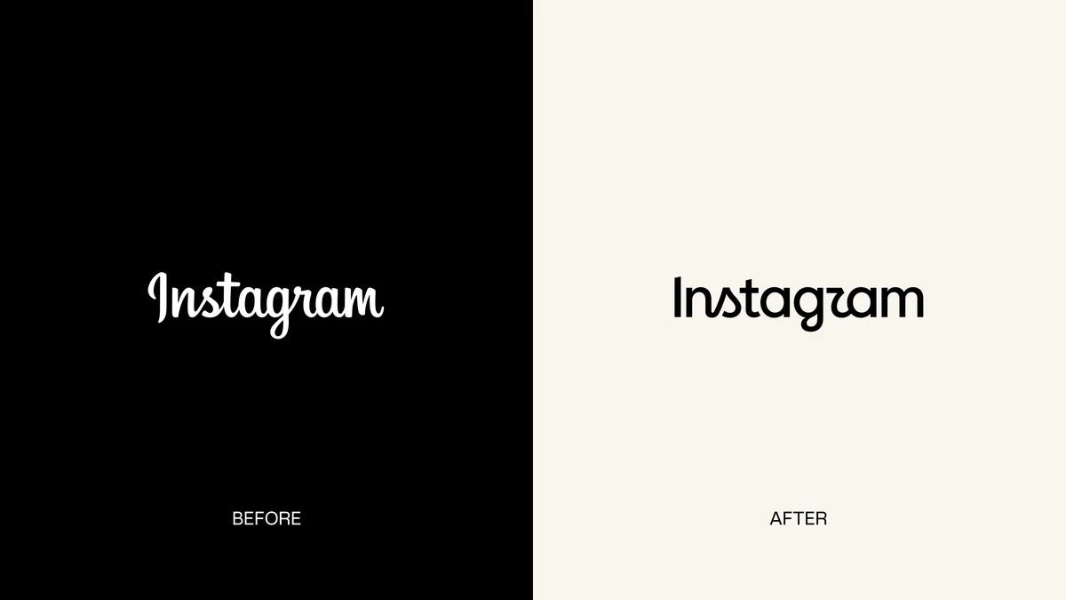 Logotipo de Instagram antes y después, lado a lado