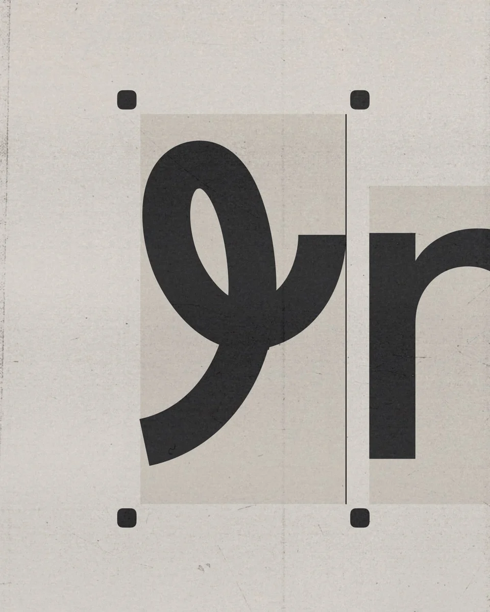 Boceto de construcción de las letras de Instagram Sans