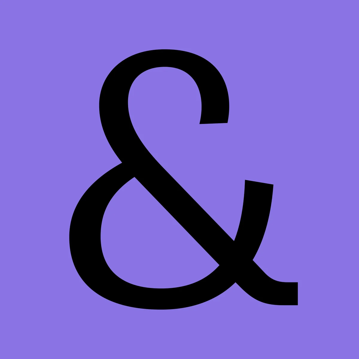 Oately ampersand on purple