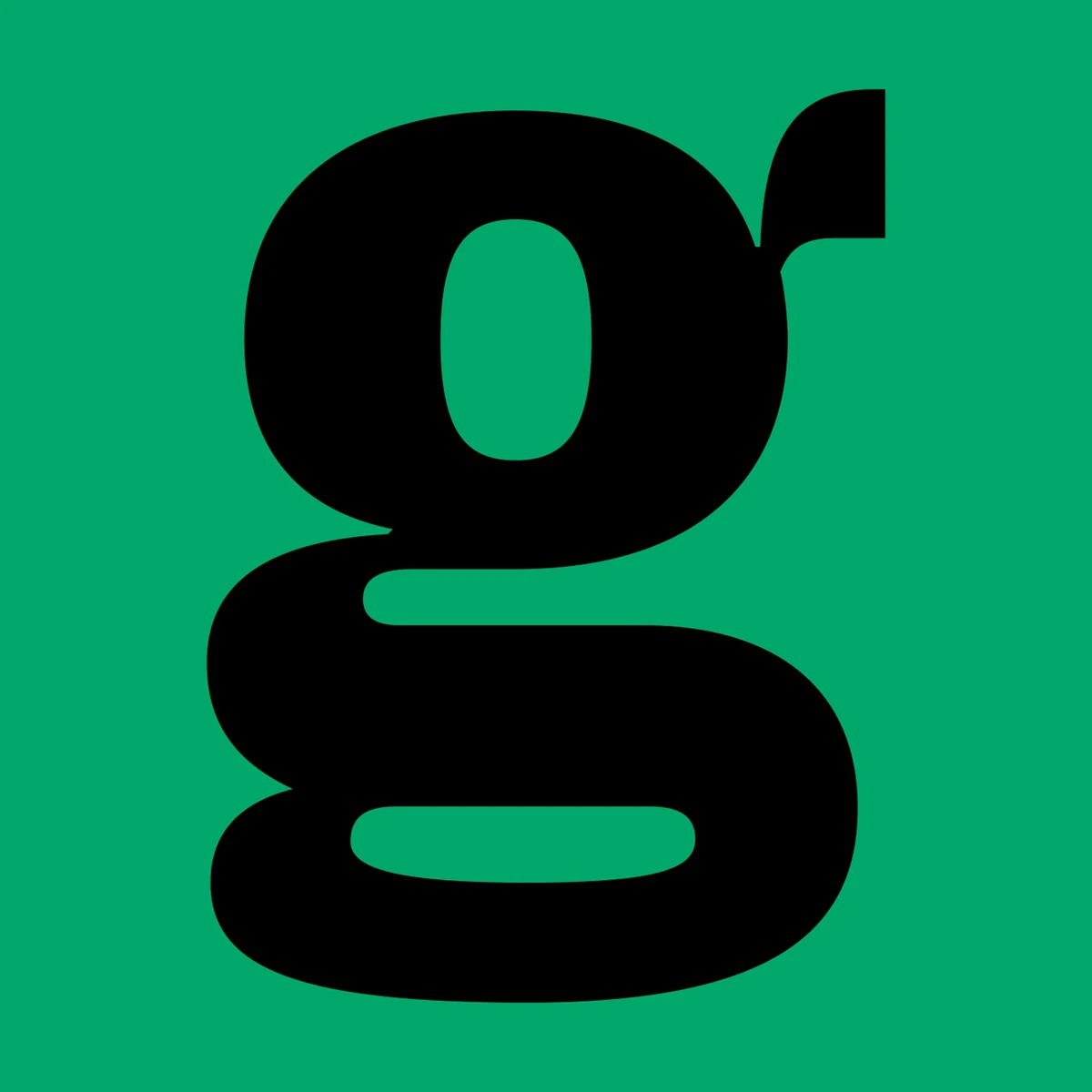 Oately 'g' glyph on green