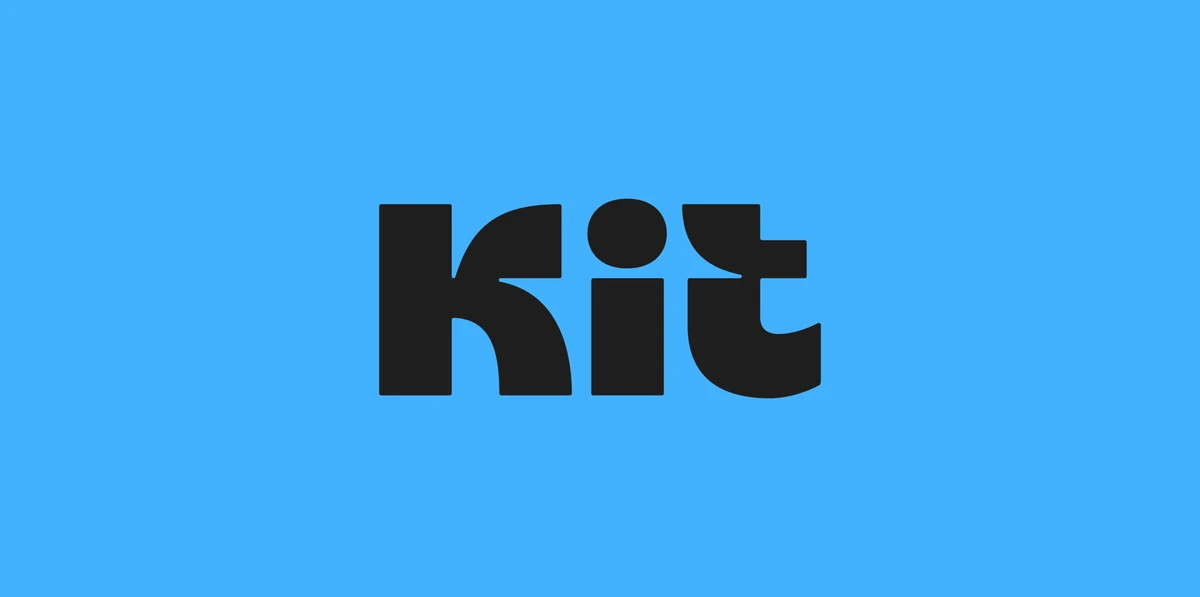 Logotipo de Kit en negro sobre azul