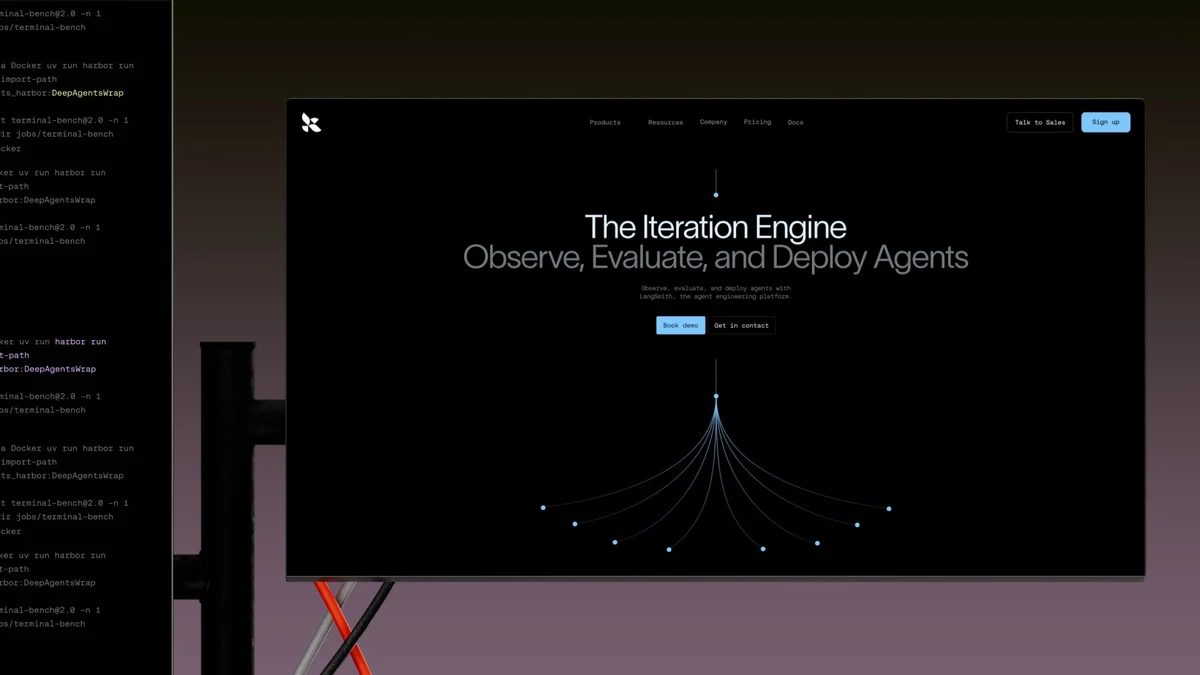 Sitio de LangChain: portada «The Iteration Engine»