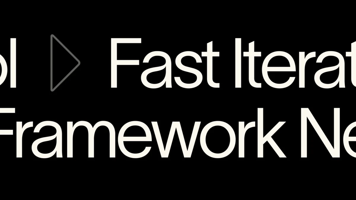 Tipografía de titulares grande «Fast Iteration Framework»