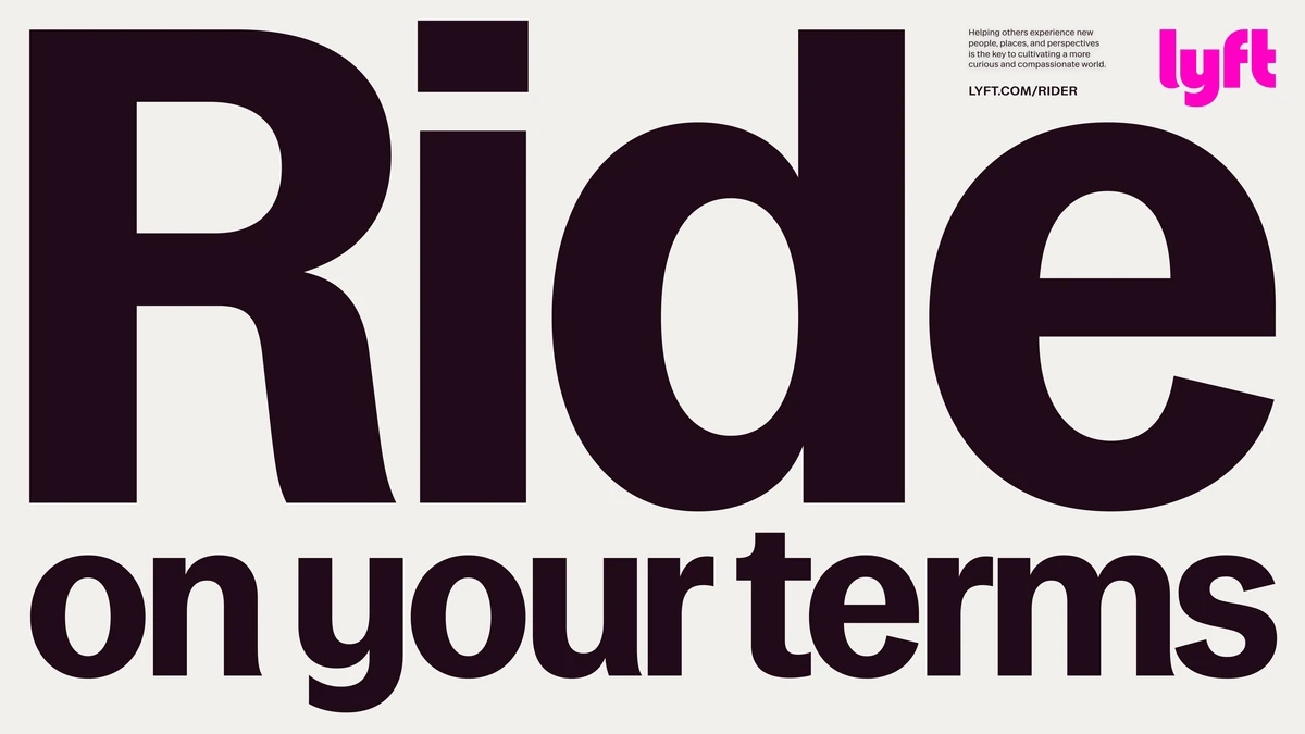 Cartel de Lyft: «Ride on your terms»