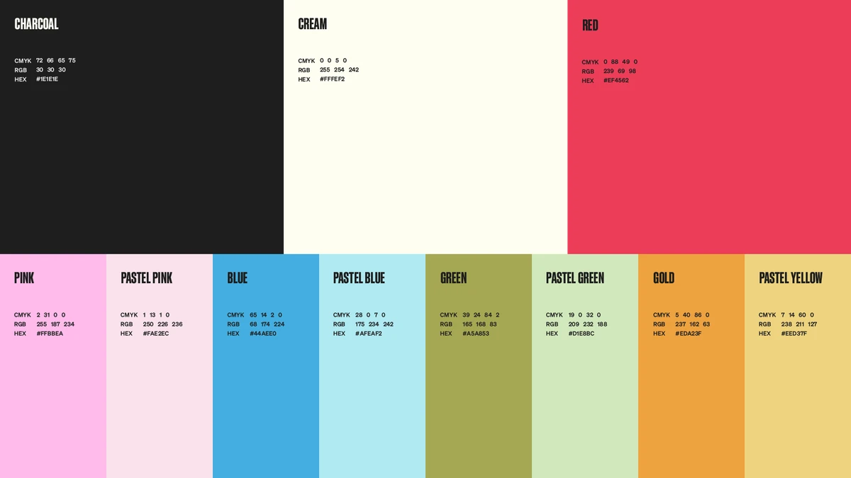 MasterClass colour and type palette